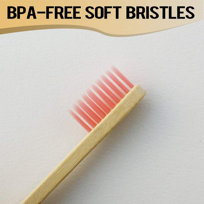 Virgin Forest Kids Bamboo Toothbrush, Eco Friendly Toothbrushes, BPA Free Soft Bristle for Assorted Colors Adults and Children (6+4 Pack) - Image 3